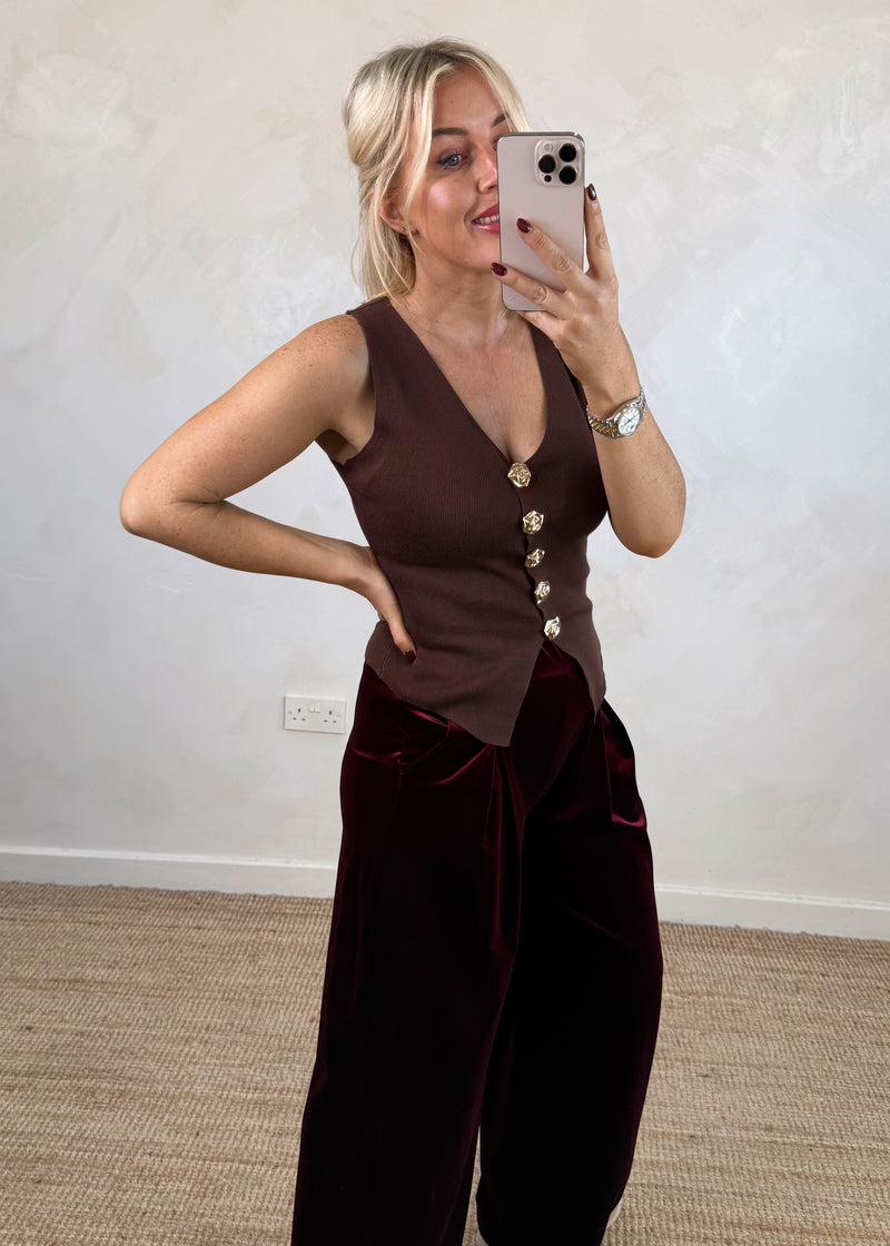 Nadia top - chocolate-The Style Attic