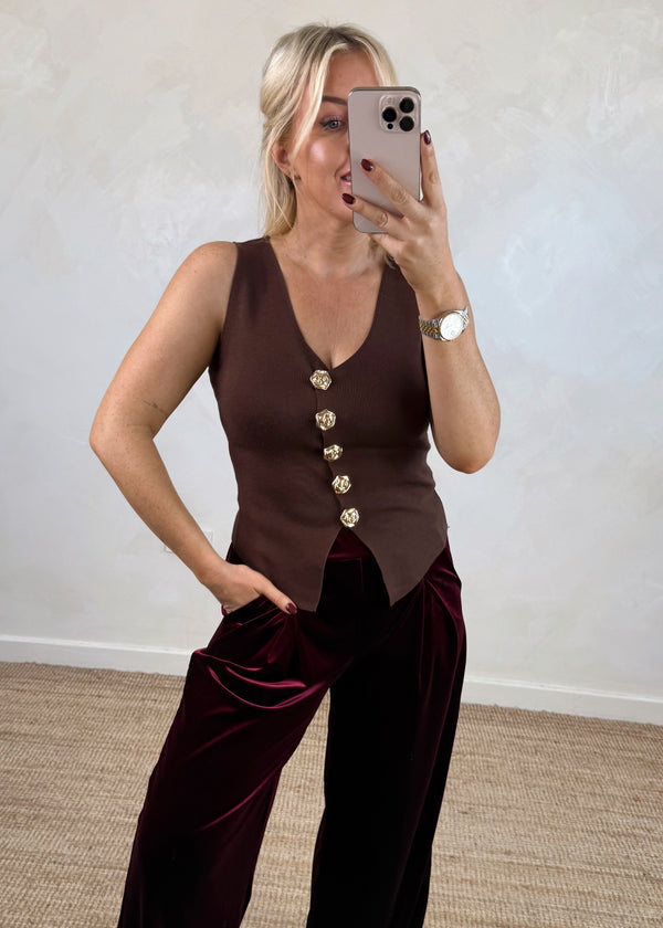Nadia top - chocolate-The Style Attic