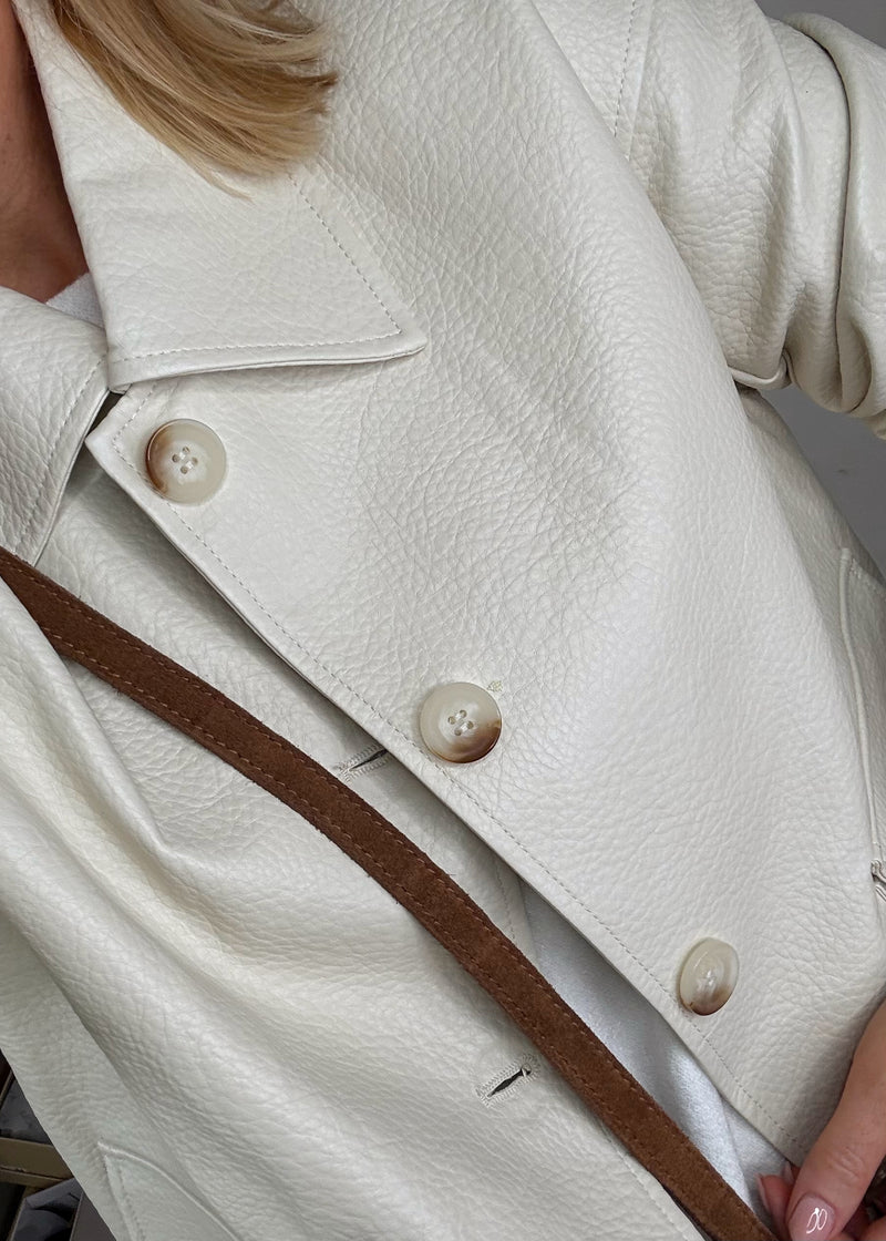 Nadia collar jacket - cream-The Style Attic
