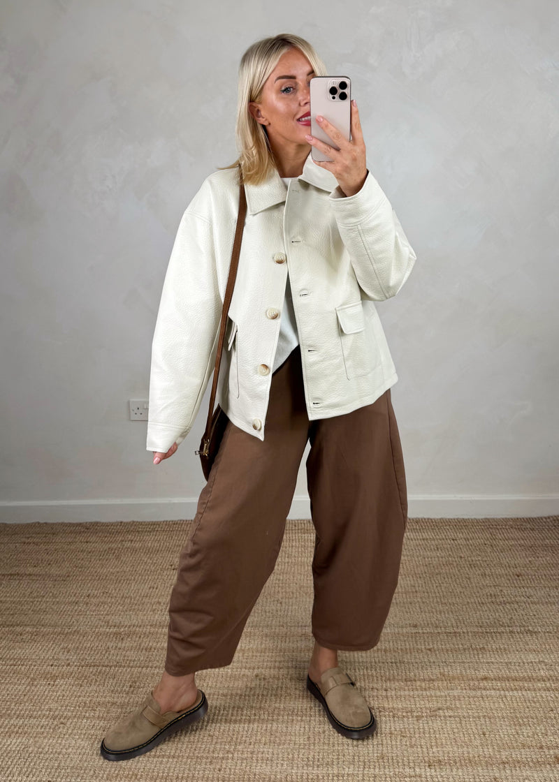 Nadia collar jacket - cream-The Style Attic
