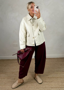 Nadia collar jacket - cream-The Style Attic