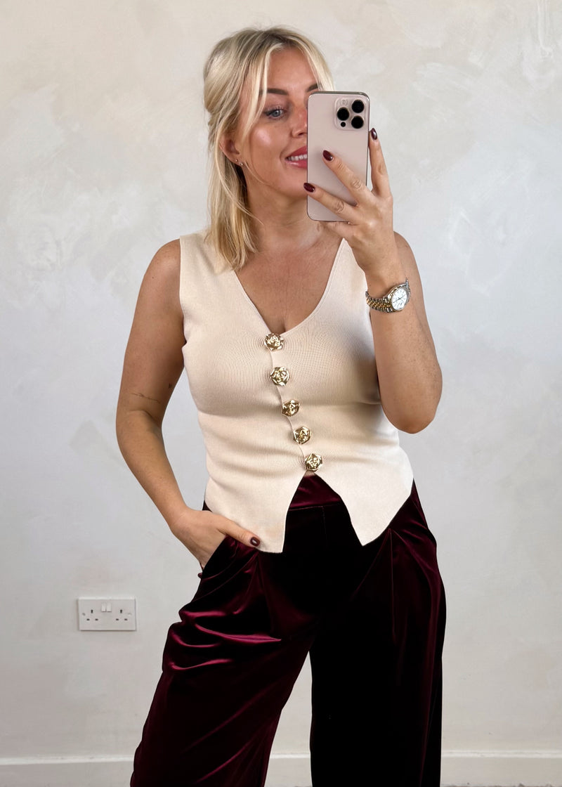 Nadia top - cream-The Style Attic