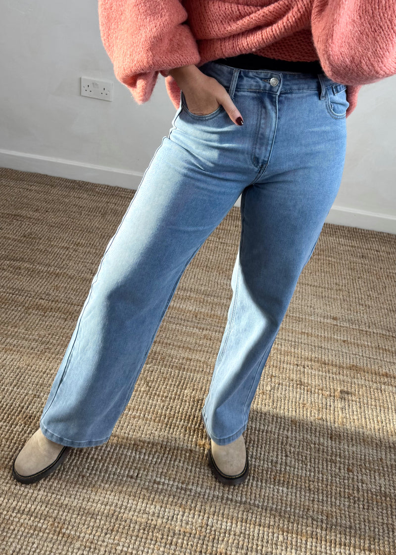 Nancy wide leg jeans - light blue-The Style Attic