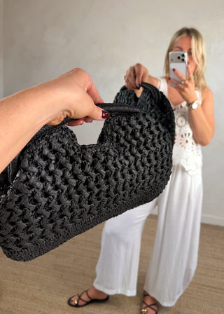 Naomi woven bag - Black-The Style Attic