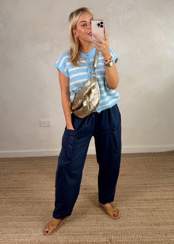 Nat striped knit - blue/cream-The Style Attic