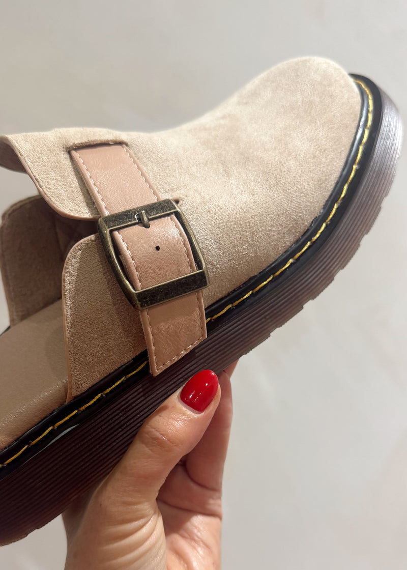 Nelly slip on mule clogs - buff-The Style Attic