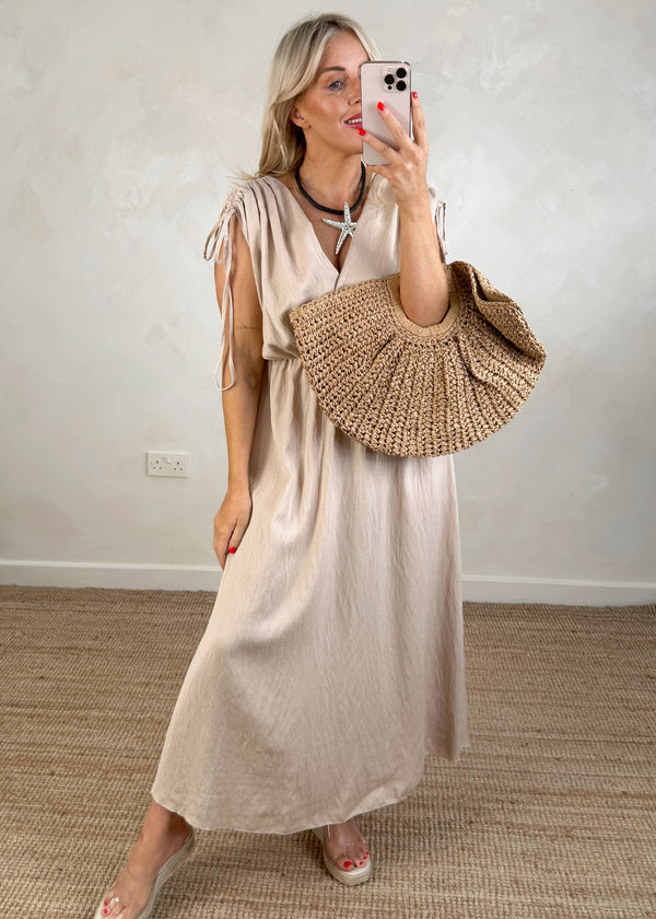 Nico maxi dress - beige-The Style Attic