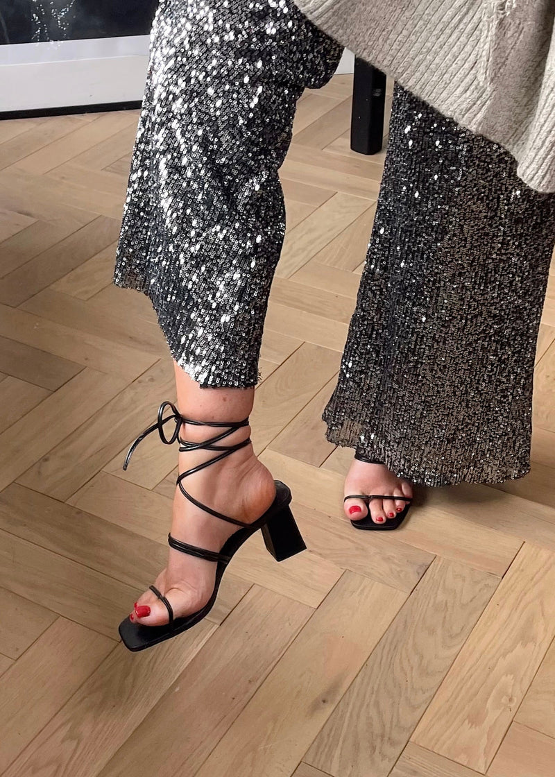 Nicole strappy heel - black-The Style Attic