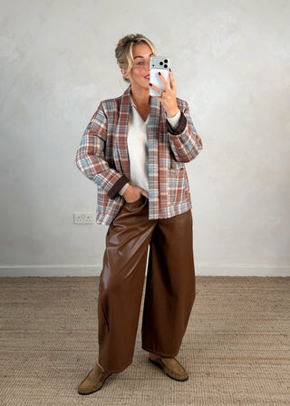 Nina quilted jacket - Tartan-The Style Attic