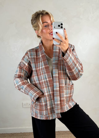 Nina quilted jacket - Tartan-The Style Attic