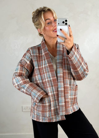 Nina quilted jacket - Tartan-The Style Attic