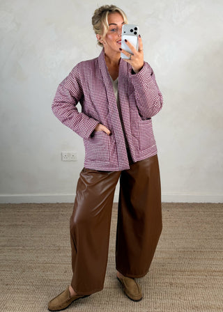 Nina quilted jacket - gingham-The Style Attic