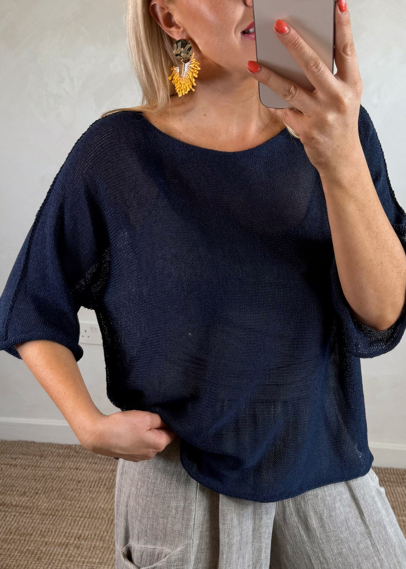 Nisha knit - navy-The Style Attic