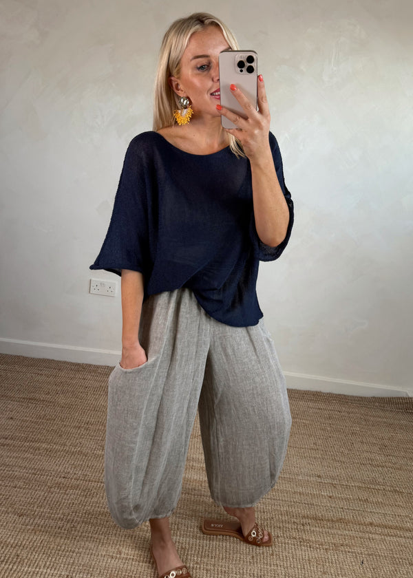 Nisha knit - navy-The Style Attic