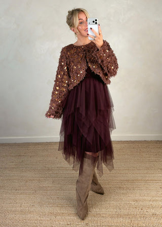 Nola tulle dress - Aubergine-The Style Attic