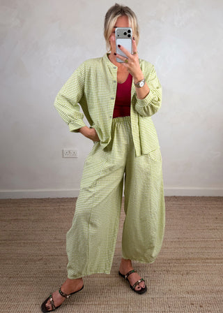 Olivia gingham shirt - Sage-The Style Attic