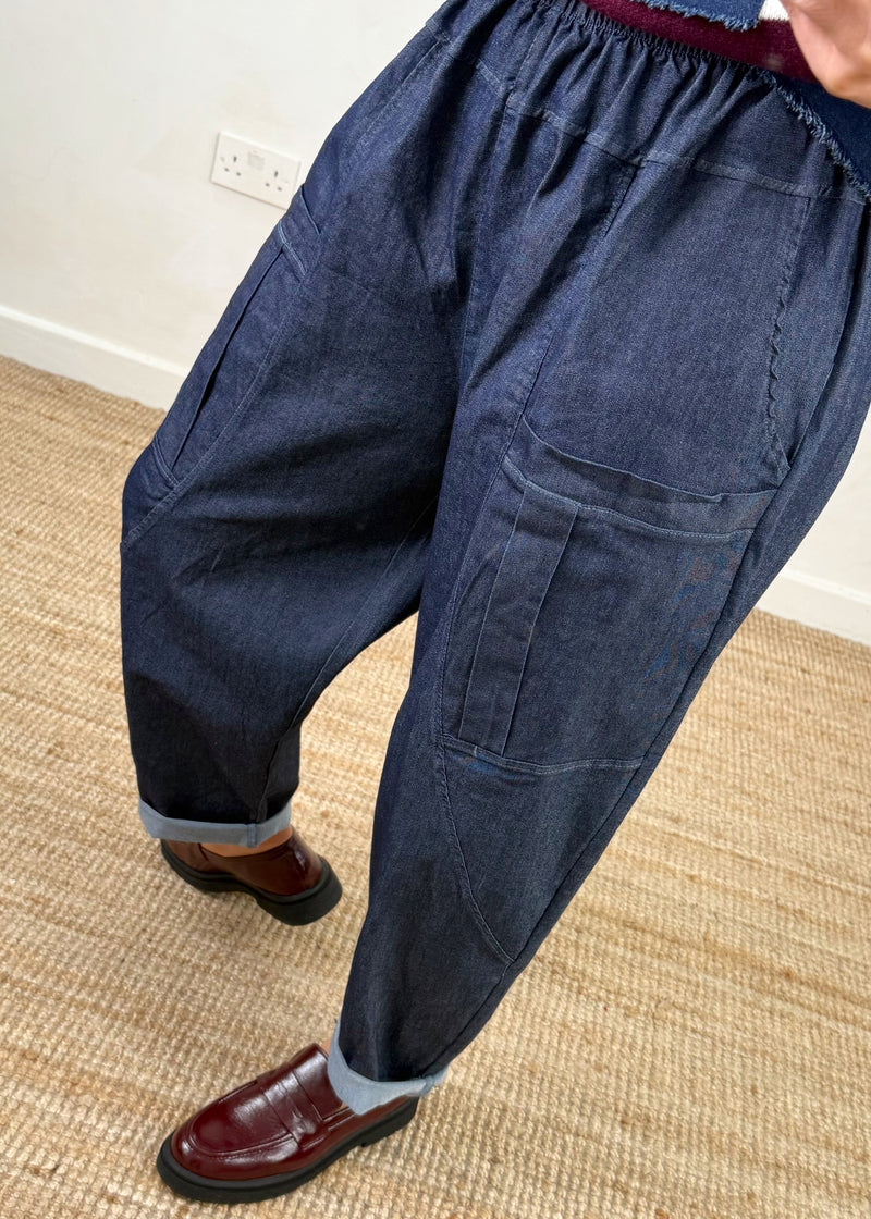 Otis barrel leg denim - indigo-The Style Attic