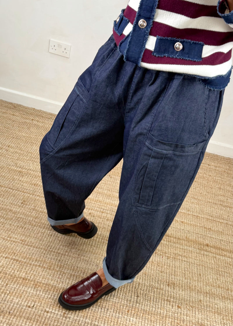 Otis barrel leg denim - indigo-The Style Attic