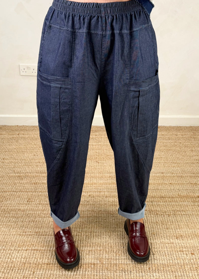 Otis barrel leg denim - indigo-The Style Attic