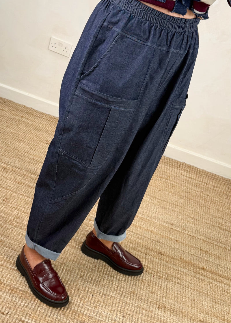 Otis barrel leg denim - indigo-The Style Attic