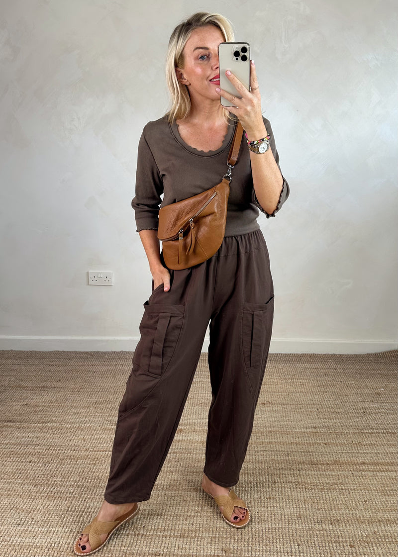Otis casual pants - chocolate-The Style Attic