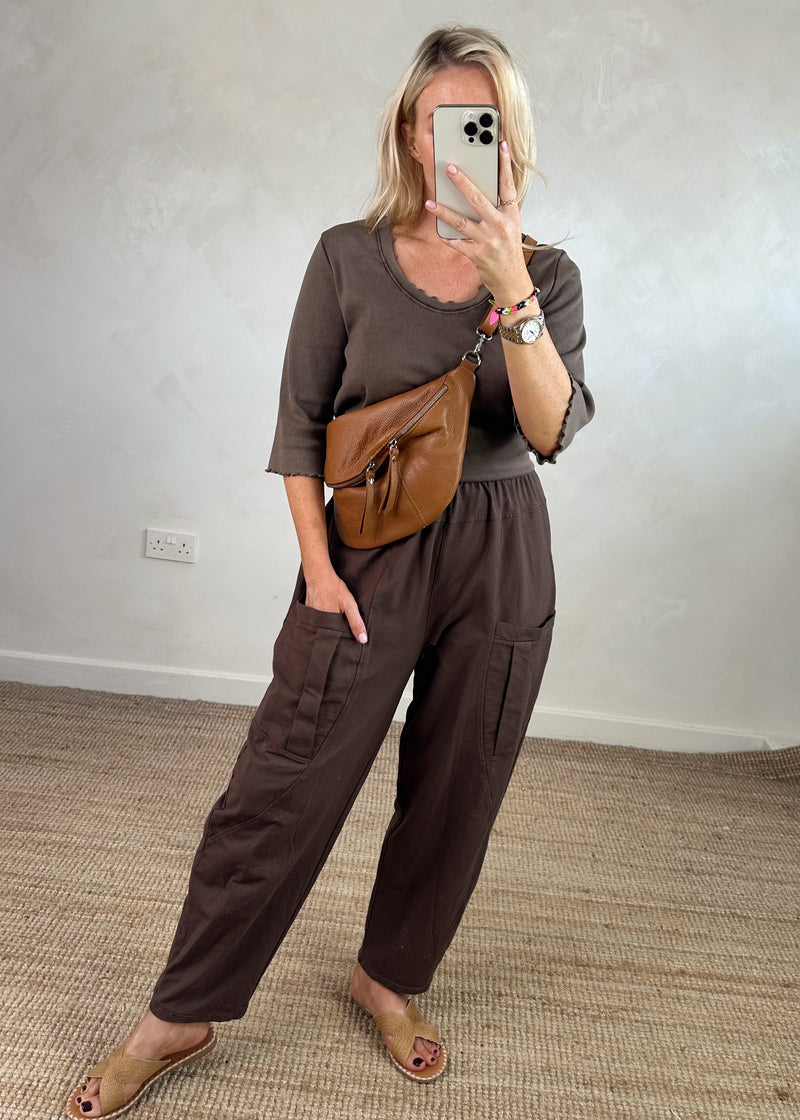 Otis casual pants - chocolate-The Style Attic