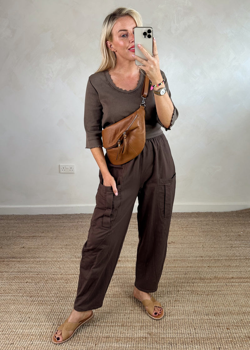 Otis casual pants - chocolate-The Style Attic