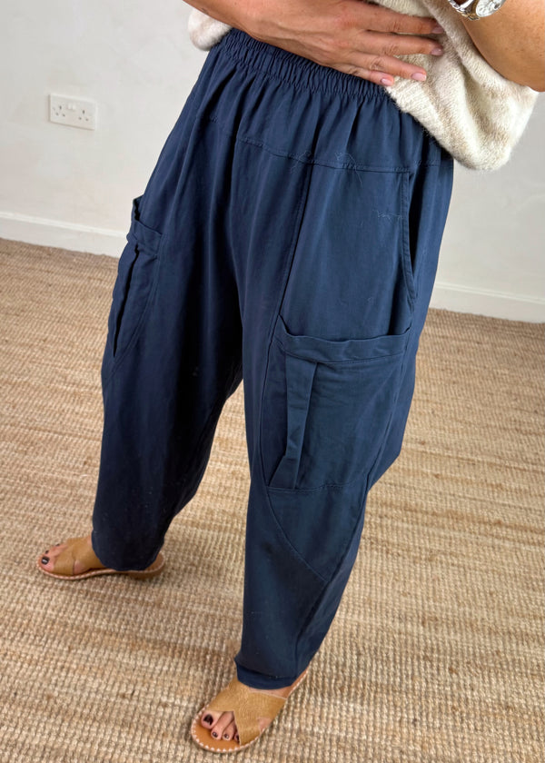Otis casual pants - navy-The Style Attic