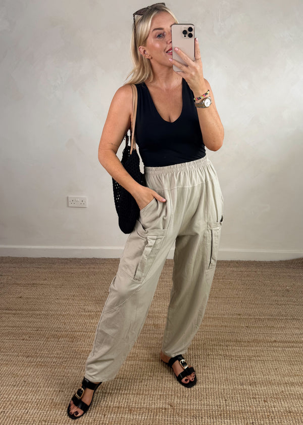 Otis casual pants - stone-The Style Attic