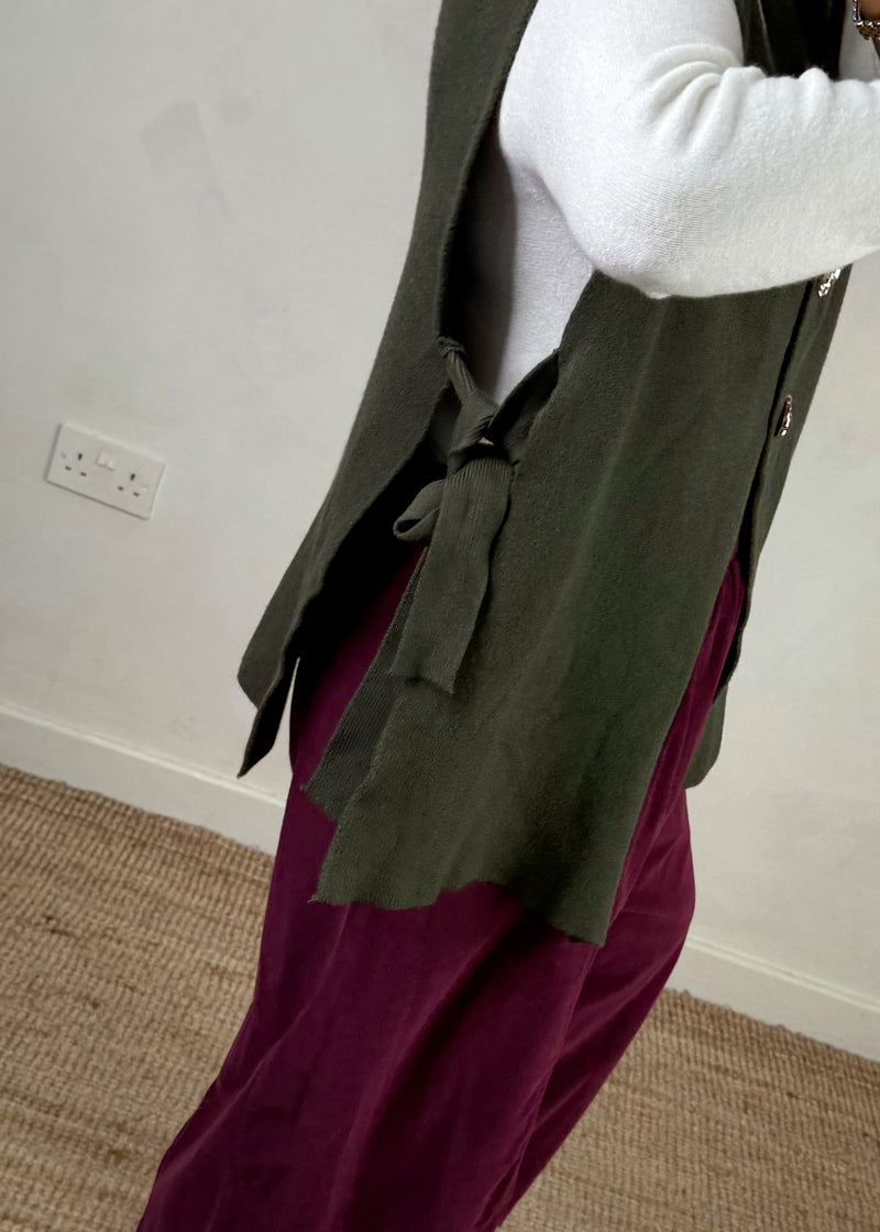 Owen tie side knit - khaki-The Style Attic