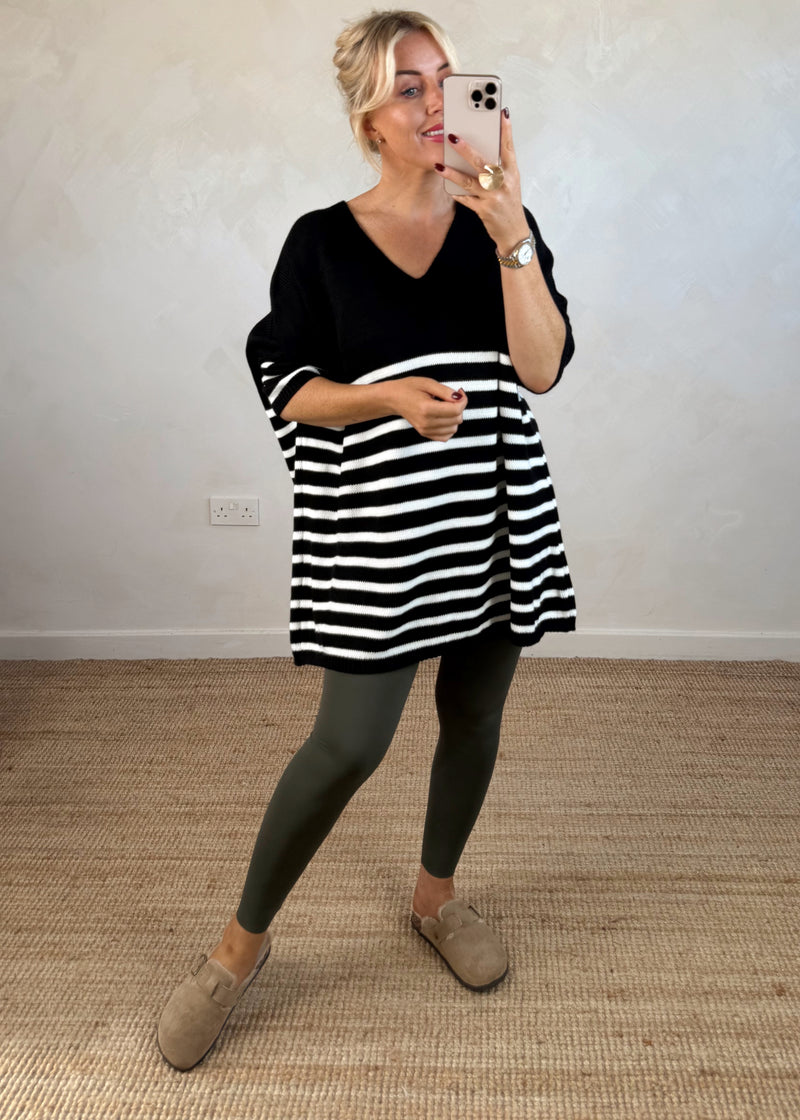 Paige striped knit - black-The Style Attic