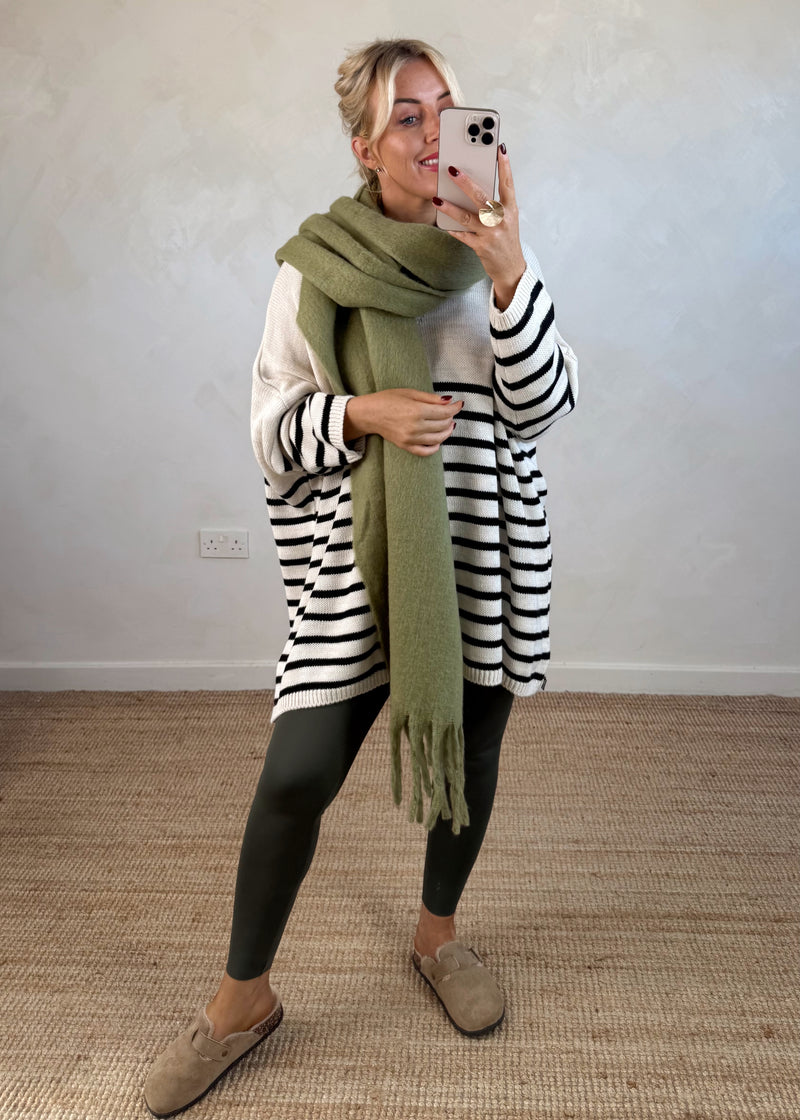 Paige striped knit - cream-The Style Attic