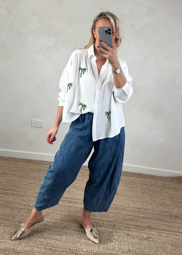 Palm cove blouse - white-The Style Attic