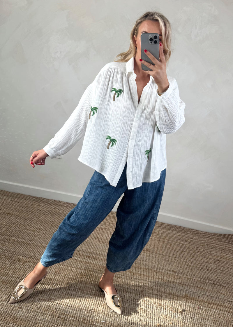 Palm cove blouse - white-The Style Attic