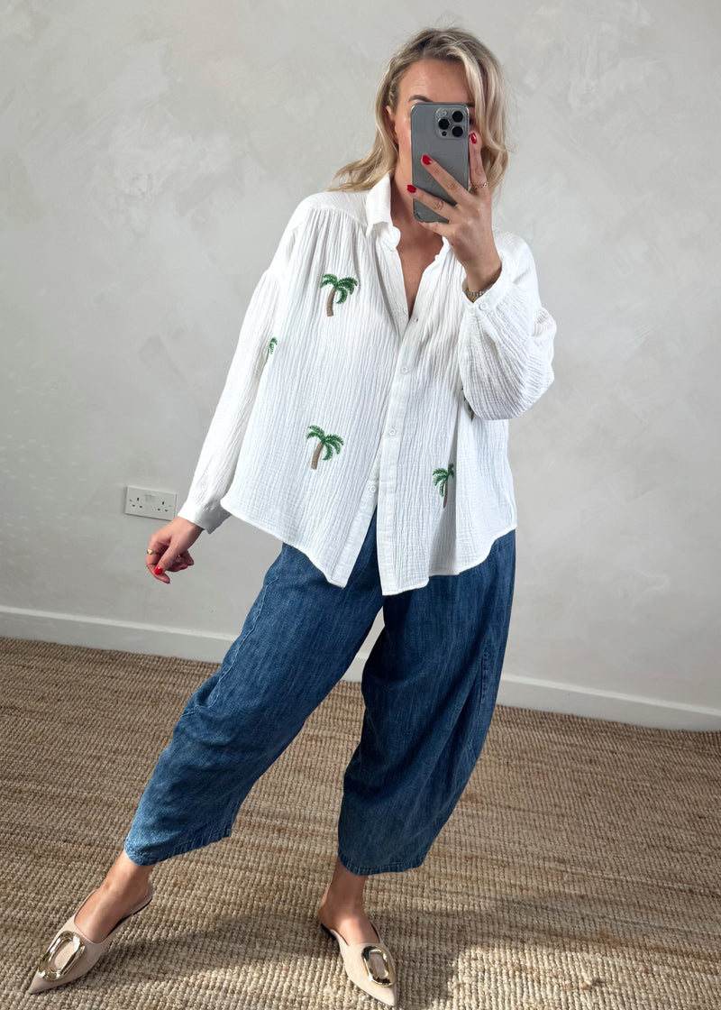 Palm cove blouse - white-The Style Attic
