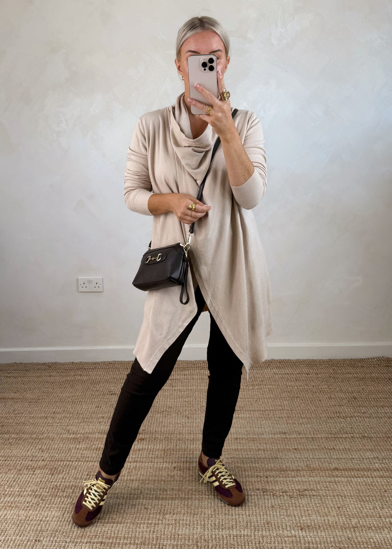 Palmer waterfall knit - beige-The Style Attic