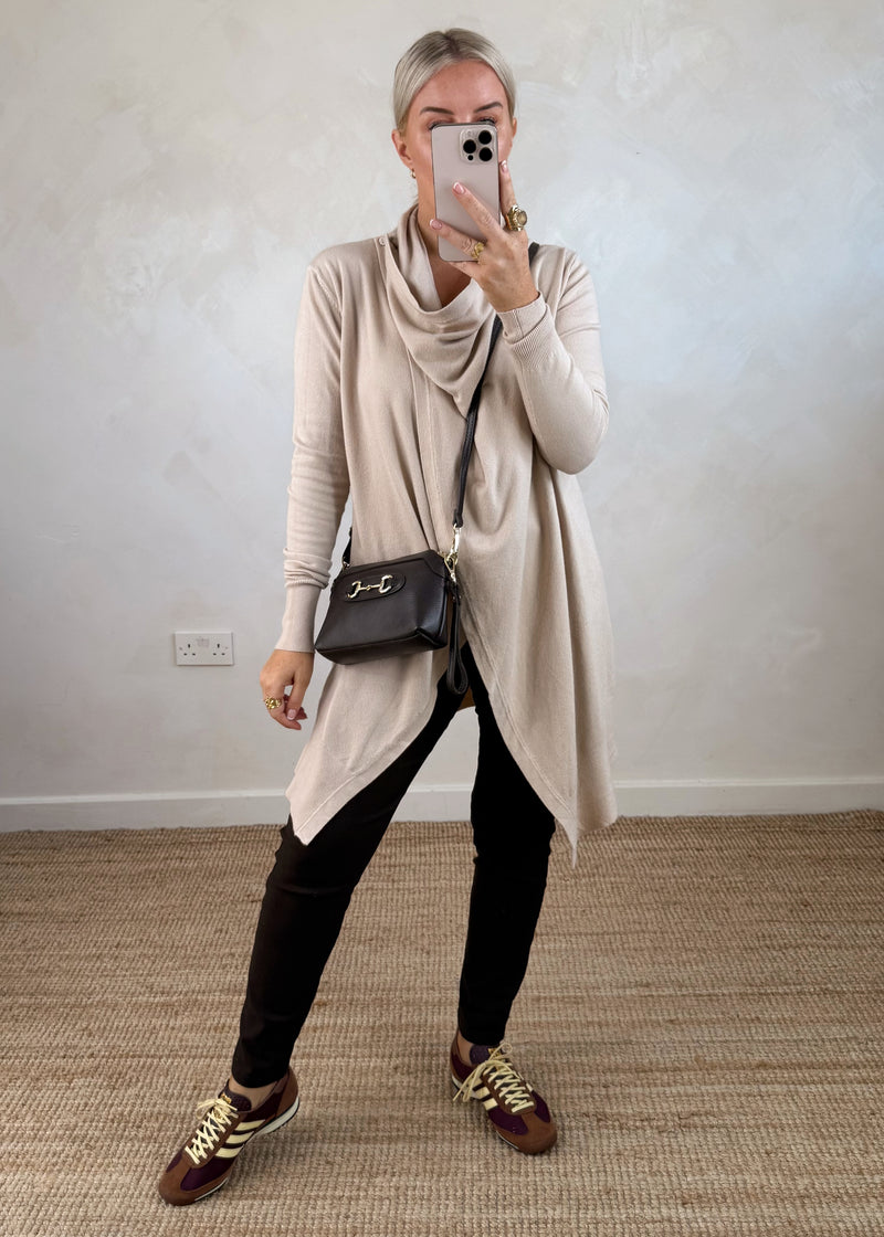 Palmer waterfall knit - beige-The Style Attic