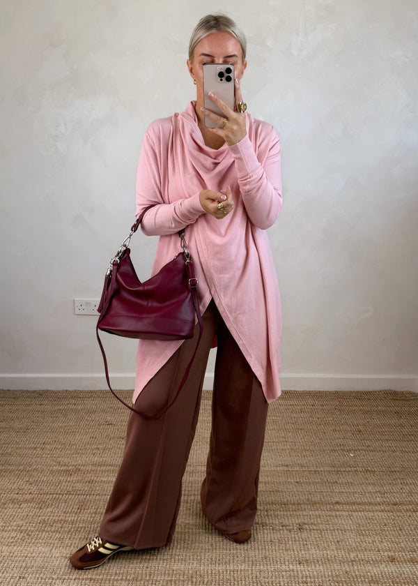 Palmer waterfall knit - blush-The Style Attic