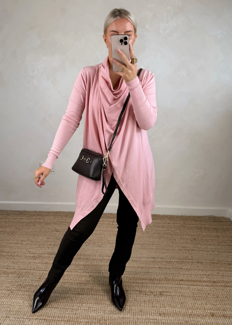 Palmer waterfall knit - blush-The Style Attic