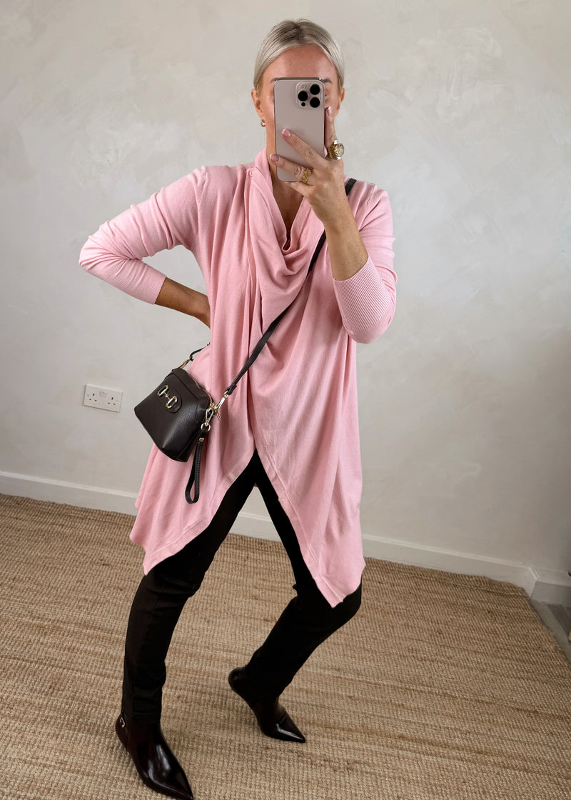 Palmer waterfall knit - blush-The Style Attic