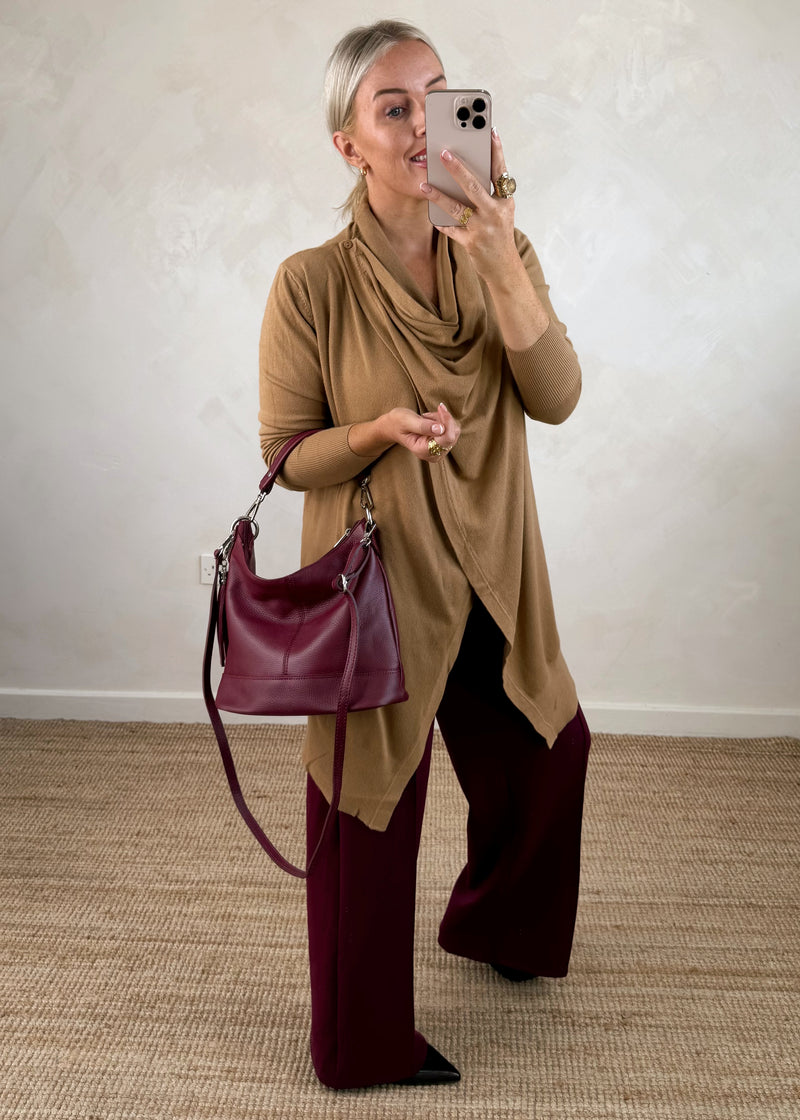 Palmer waterfall knit - camel-The Style Attic