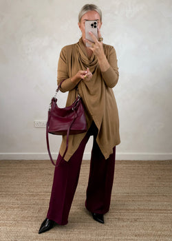 Palmer waterfall knit - camel-The Style Attic