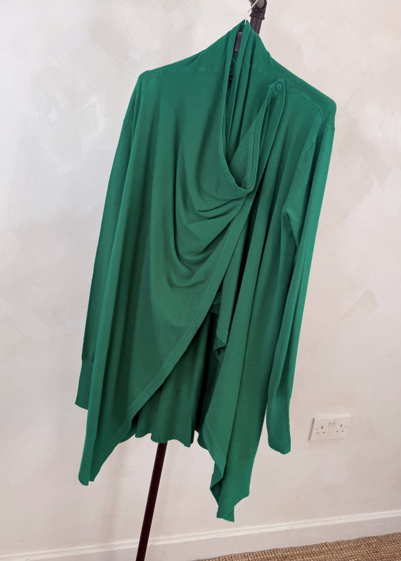 Palmer waterfall knit - forest green-The Style Attic