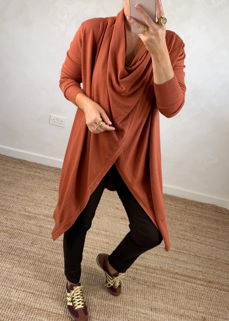 Palmer waterfall knit - rust-The Style Attic
