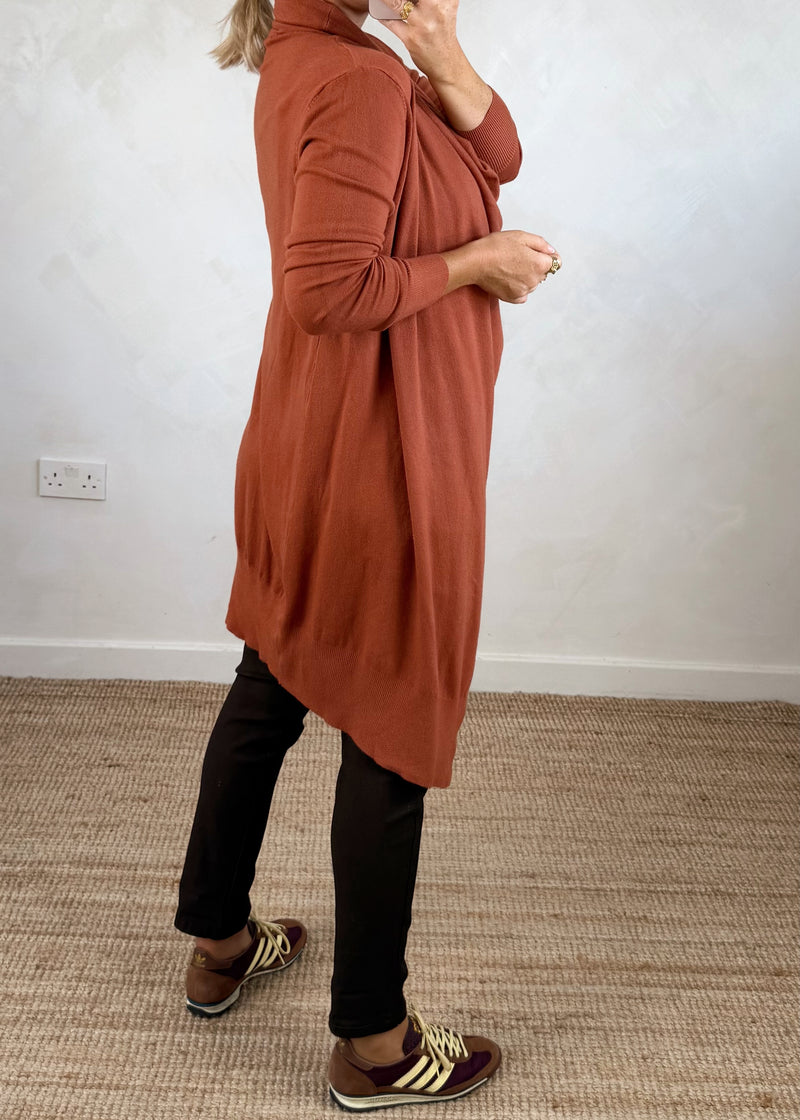 Palmer waterfall knit - rust-The Style Attic