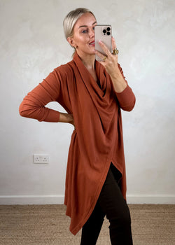 Palmer waterfall knit - rust-The Style Attic