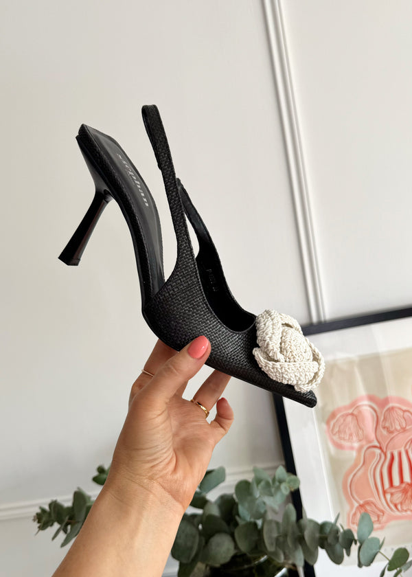 Paris corsage heel - black-The Style Attic