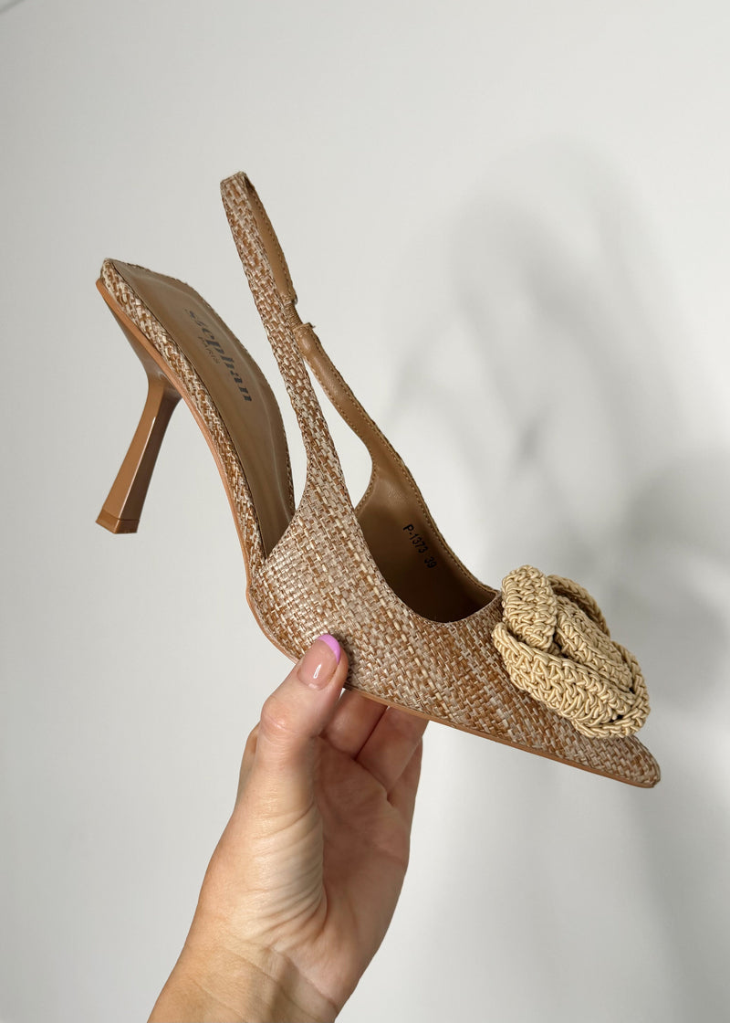 Paris corsage heel - natural-The Style Attic