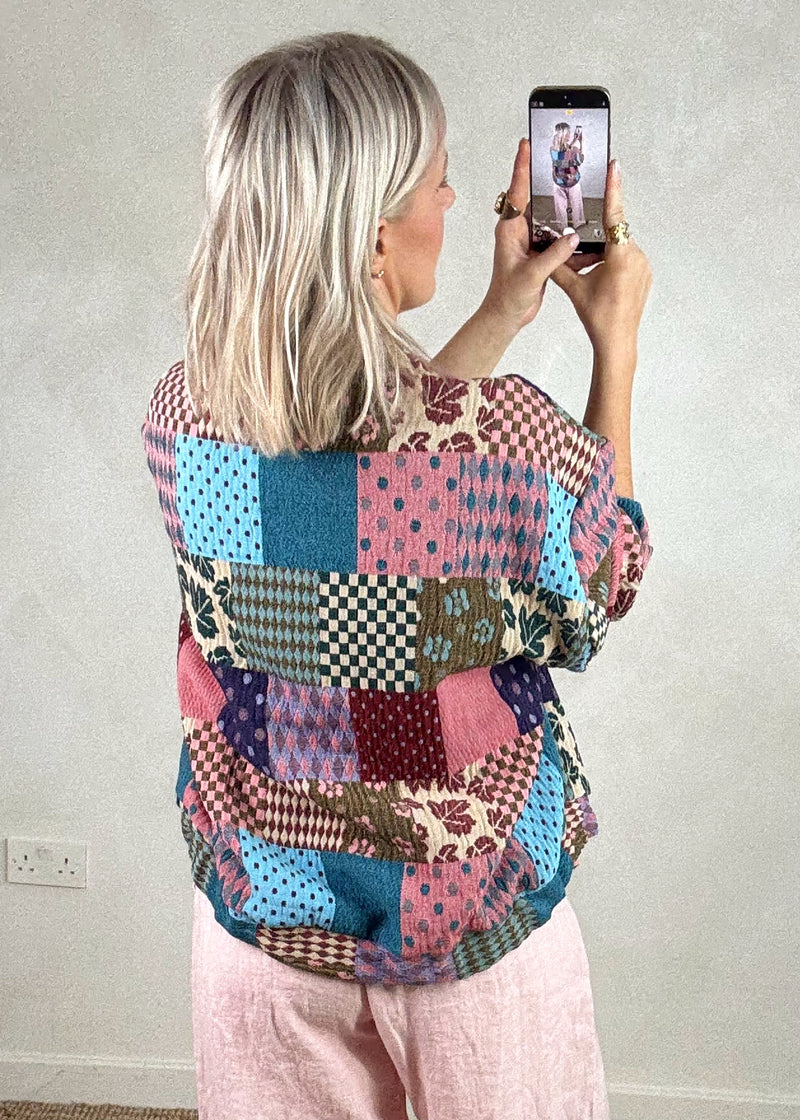 Patchwork bomber jacket-The Style Attic