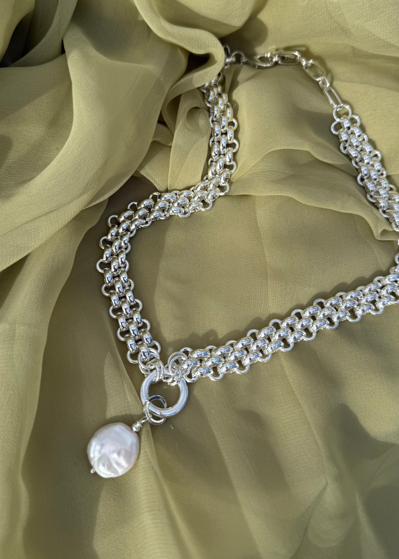 Pearl necklace - silver-The Style Attic